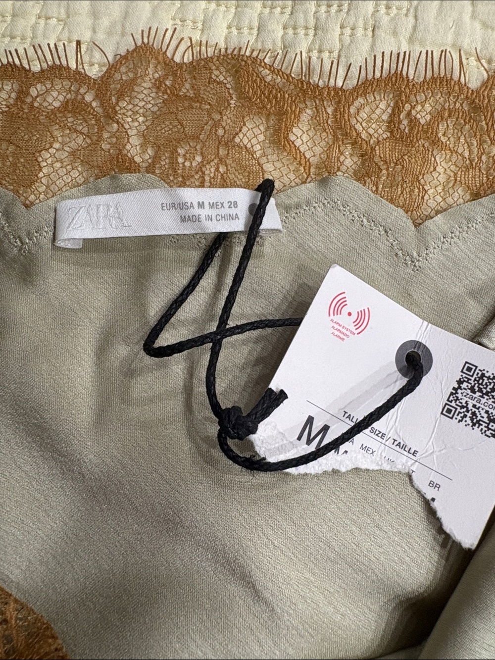 Zara Aurora Dress Floral Lace Trim Midi Dress in Green & Brown Like New - Picture 2 of 14